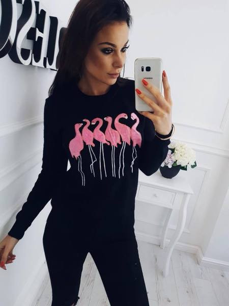 Bluză casual de damă cu aplicație în patru culori