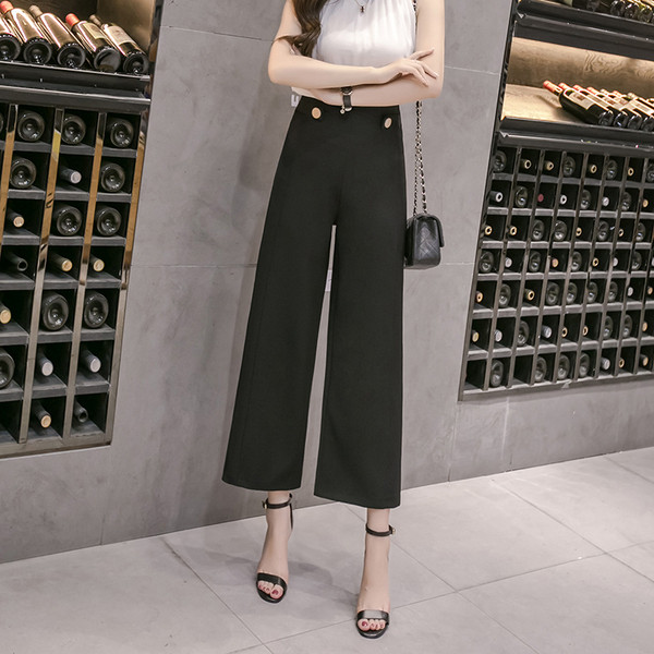 Stílusos női nadrág magas derékkal, két színben - széles modell