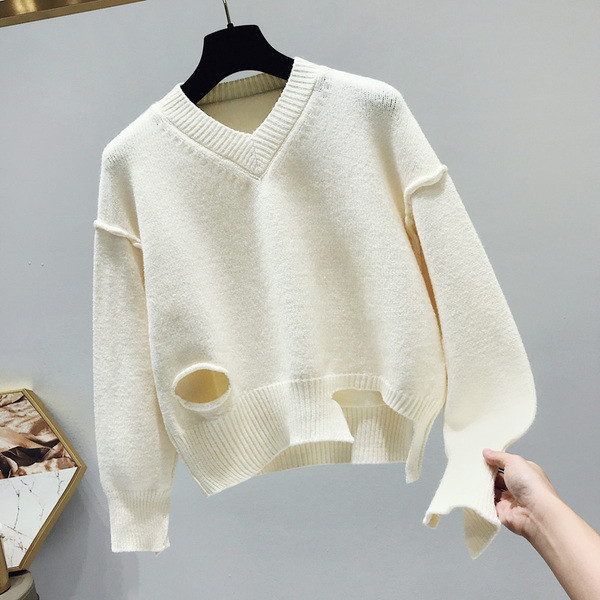 Model nou de pulover de dama cu motive rupte in mai multe culori