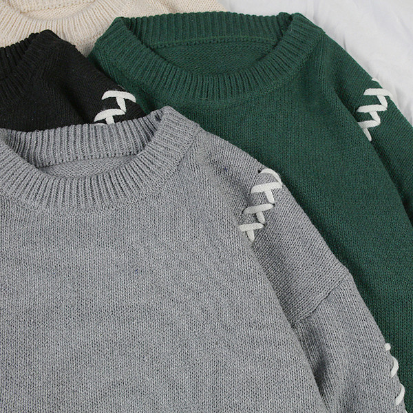 Pulover casual barbatesc cu decolteu O in mai multe culori