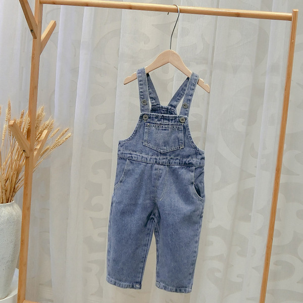 Salopeta moderna pentru copii model nou cu bretele albastre