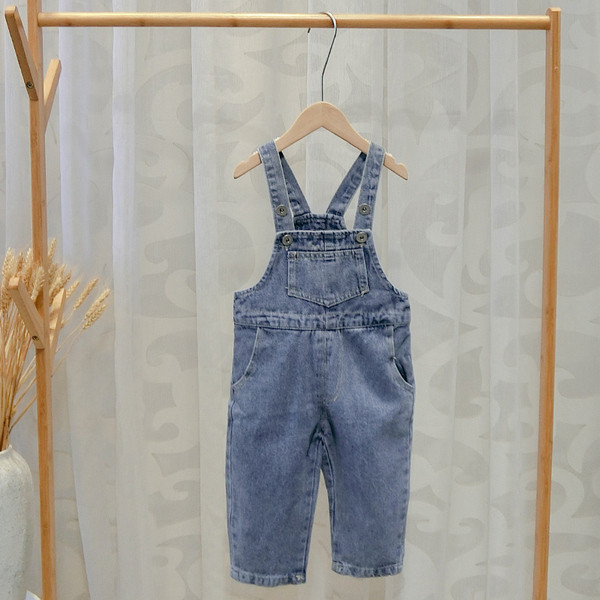 Salopeta moderna pentru copii model nou cu bretele albastre