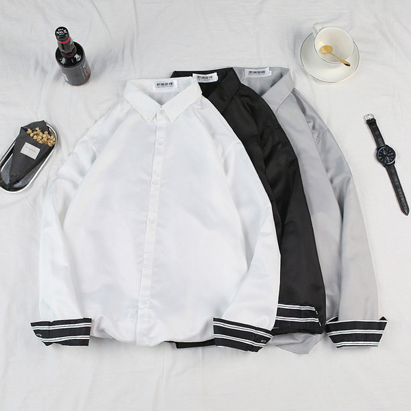 Cămașă pentru bărbați cu mâneci lungi și guler clasic în trei culori