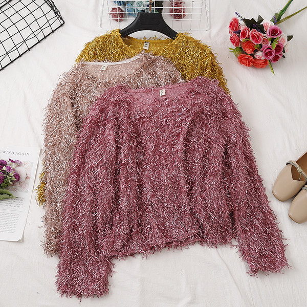 Új modell női blúz több színben O-nyakkal