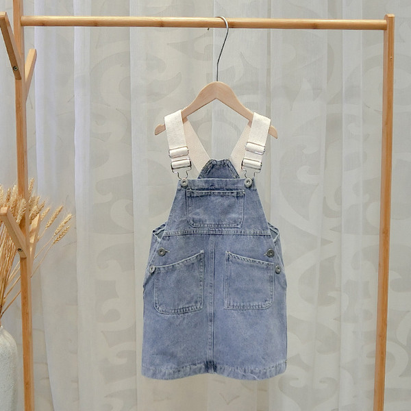 Rochie modernă pentru copii din denim pentru fete în albastru