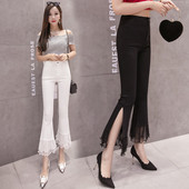 Női modern nadrág két színben, magas derékkal