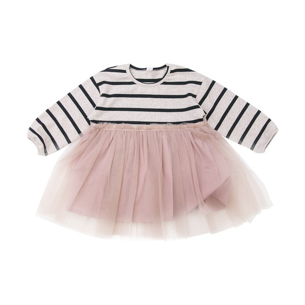 Új modell csíkos tüll gyerekruha lányoknak
