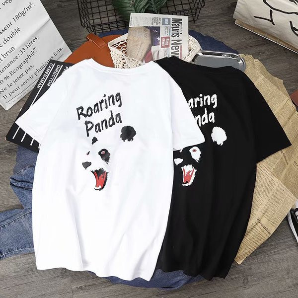 Alkalmi férfi póló széles modell fekete-fehér rátéttel