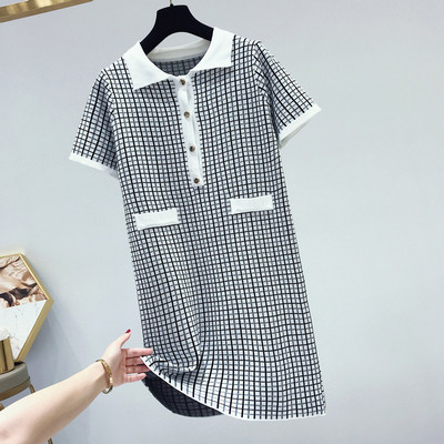 Rochie de dama in carouri cu maneca scurta si guler clasic in mai multe culori