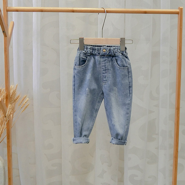 Blugi de copii actuali cu buzunare in albastru pentru baieti