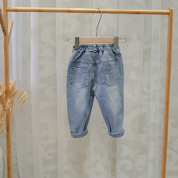 Blugi de copii actuali cu buzunare in albastru pentru baieti