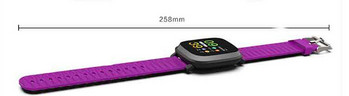 Водоустойчив тъчскрийн смарт часовник измерващ крачките със силиконова каишка M30 в лилав цвят