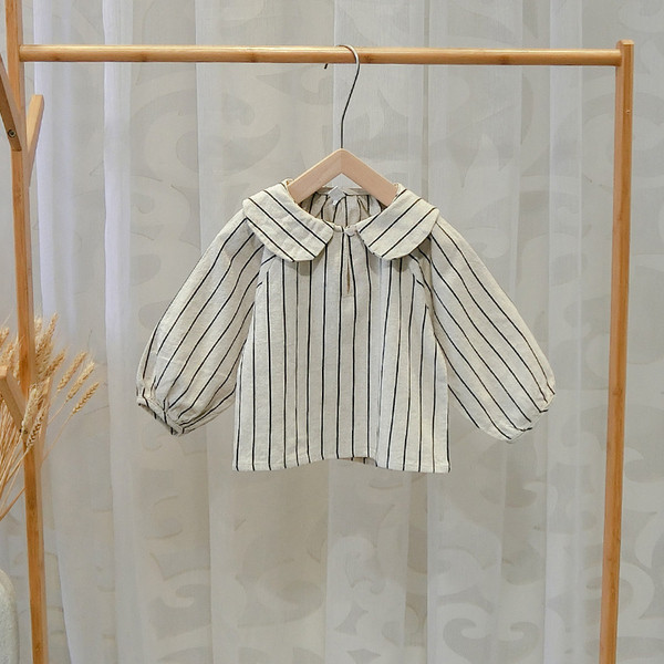 Camasa pentru copii cu guler in dungi model nou pentru fete