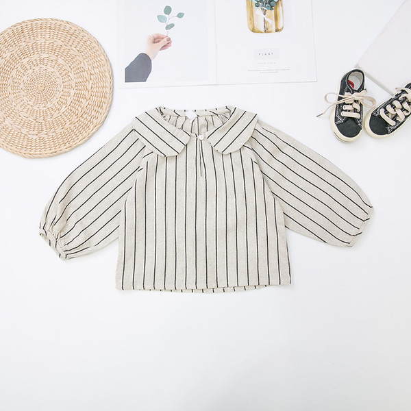 Camasa pentru copii cu guler in dungi model nou pentru fete