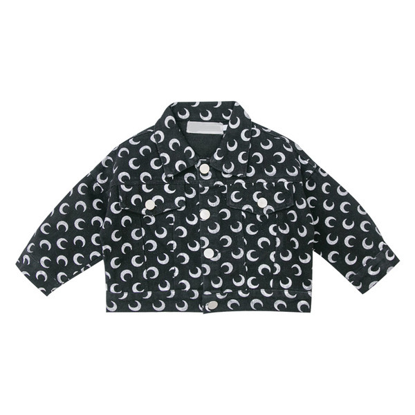 Jachetă modernă pentru copii cu model pentru fete în negru