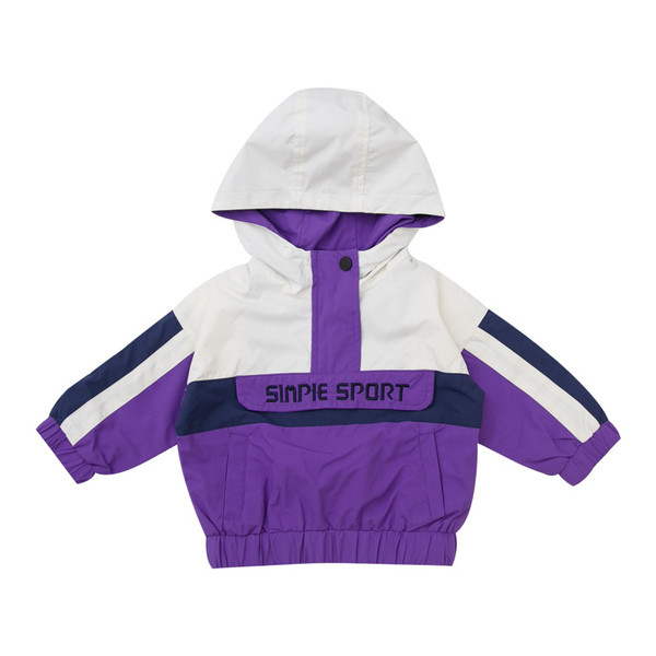 Új modell gyerek pulóver piros és lila kapucnival