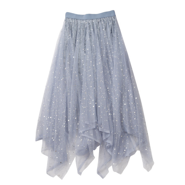 Fusta de dama moderna in patru culori - cu tul si talie inalta