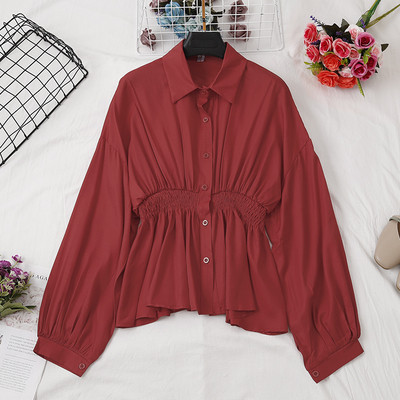 Modern női ing négy színben, gombokkal és gumírozott derékkal