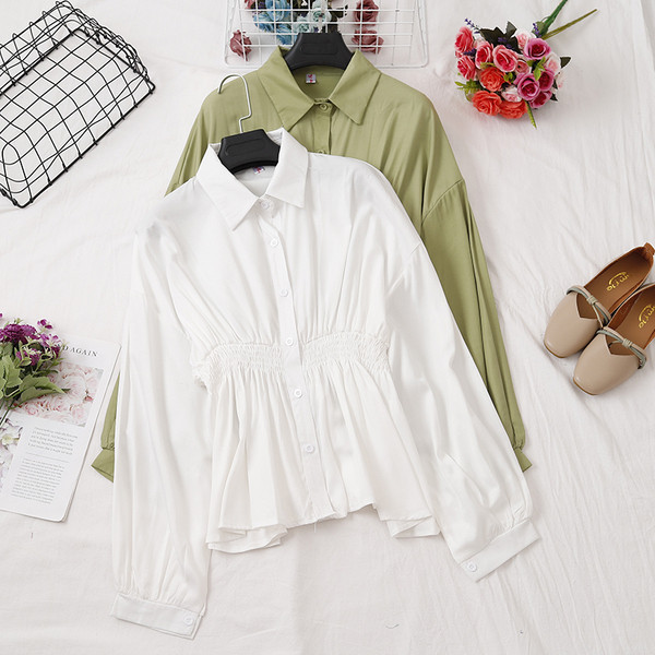 Modern női ing négy színben, gombokkal és gumírozott derékkal