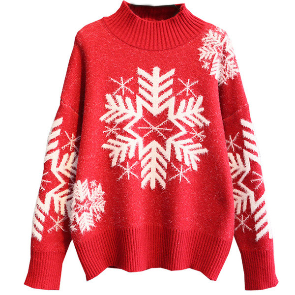 Női téli pulóver hímzéssel - több színben