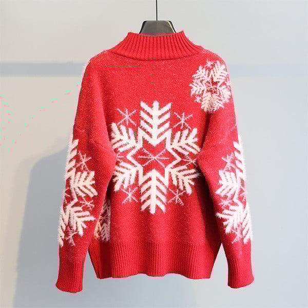 Női téli pulóver hímzéssel - több színben