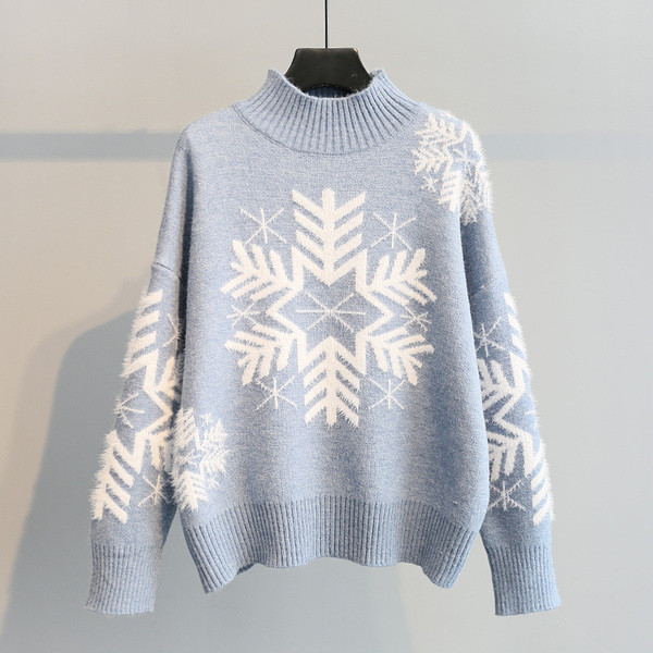 Női téli pulóver hímzéssel - több színben