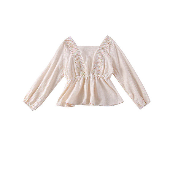 Modern női blúz négyzet alakú nyakkivágással - több színben