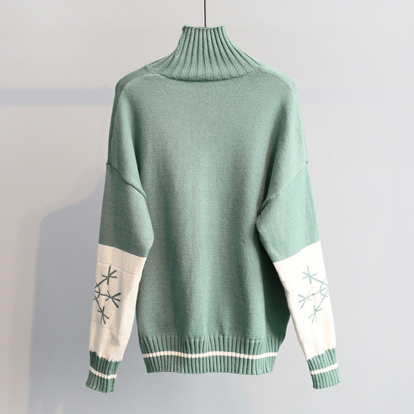 Női téli alkalmi pulóver magas gallérral, két színben