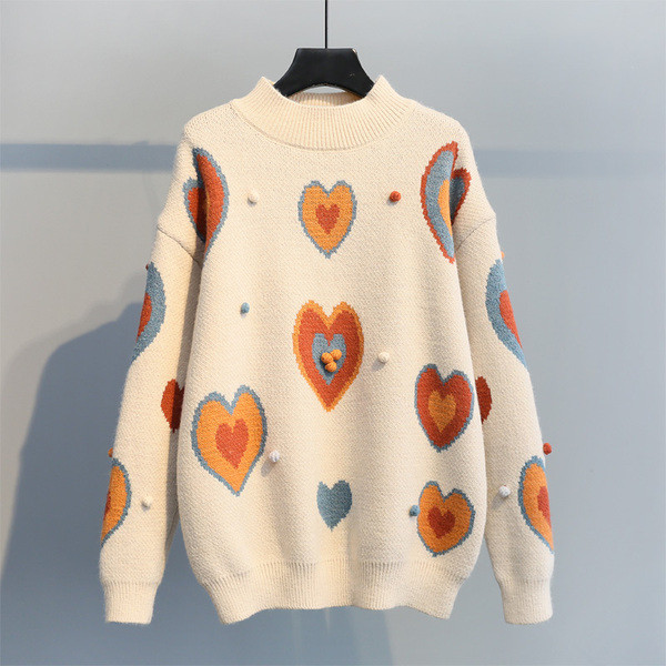 ÚJ Női téli pulóver hímzéssel - széles modell