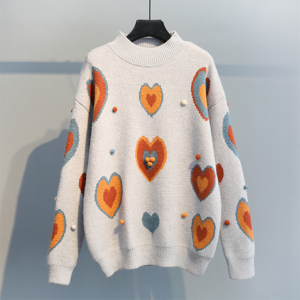 ÚJ Női téli pulóver hímzéssel - széles modell