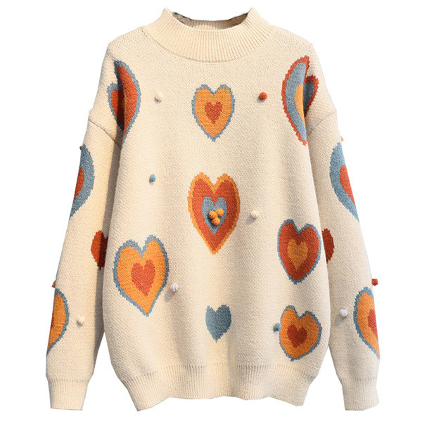 ÚJ Női téli pulóver hímzéssel - széles modell