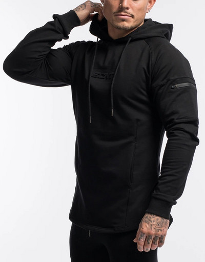 Alkalmi férfi pulóver kapucnival és zsebekkel, különböző színekben