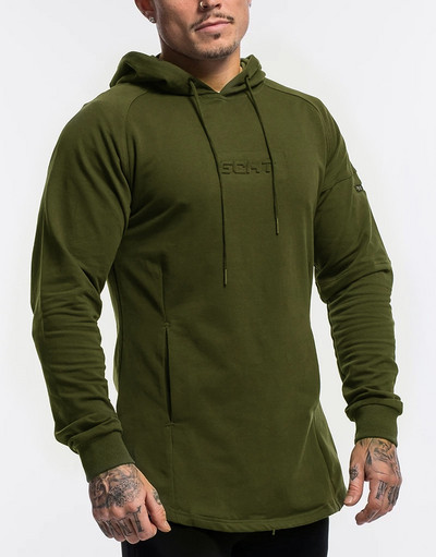 Alkalmi férfi pulóver kapucnival és zsebekkel, különböző színekben