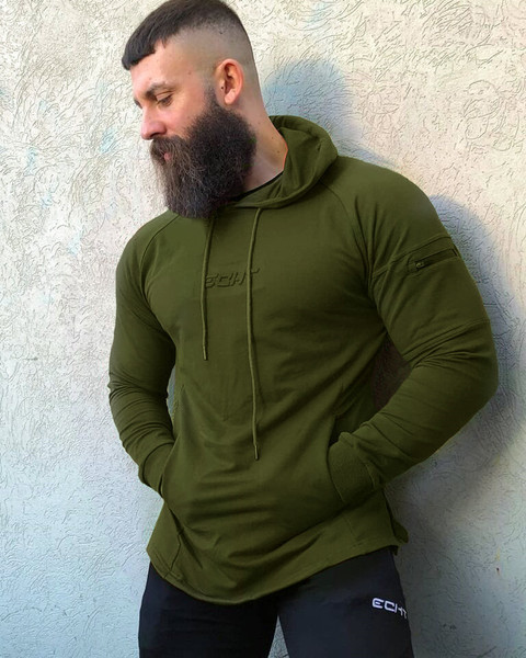 Alkalmi férfi pulóver kapucnival és zsebekkel, különböző színekben