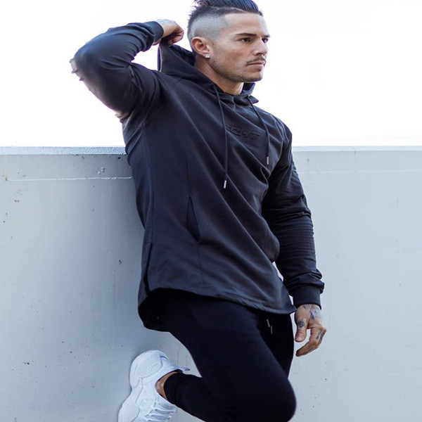 Alkalmi férfi pulóver kapucnival és zsebekkel, különböző színekben