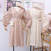 Új modell női ruha széles ujjal, virágos motívumokkal - többféle színben