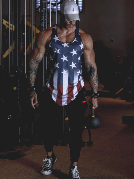 Спортно мъжко долнище с джобове в черен и бял цвят