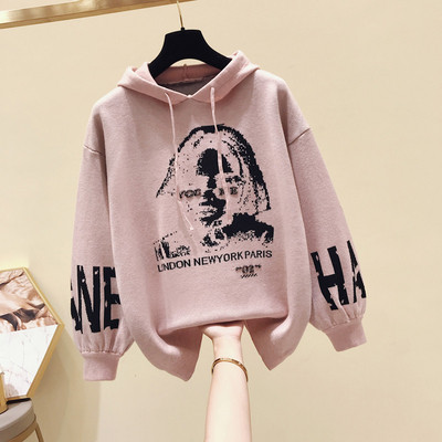 Kapucnival és rátéttel ellátott női pulóver három színben