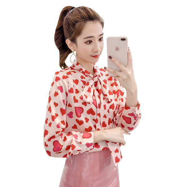 Cămașă de damă actuală cu mâneci lungi, roz