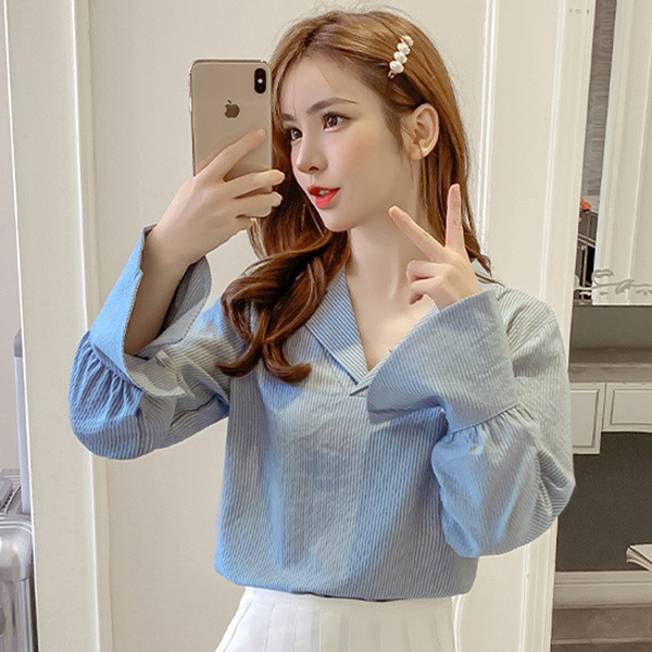 Modern női ing több színben V-nyakkal