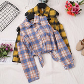 Női kockás ing öt színben - gombokkal és nyakkendőkkel