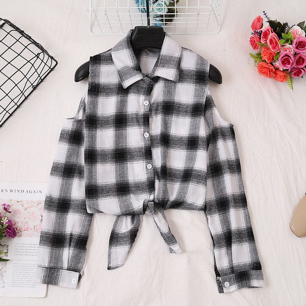 Női kockás ing öt színben - gombokkal és nyakkendőkkel