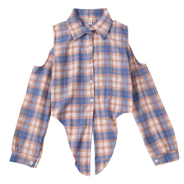 Női kockás ing öt színben - gombokkal és nyakkendőkkel