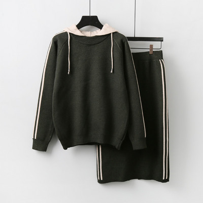 Μοντέρνο χειμερινό γυναικείο σετ σε δύο μέρη