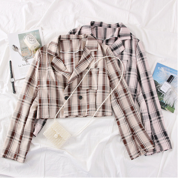 Νέο μοντέρνο γυναικείο καρό κοντό σακάκι - διάφορα χρώματα