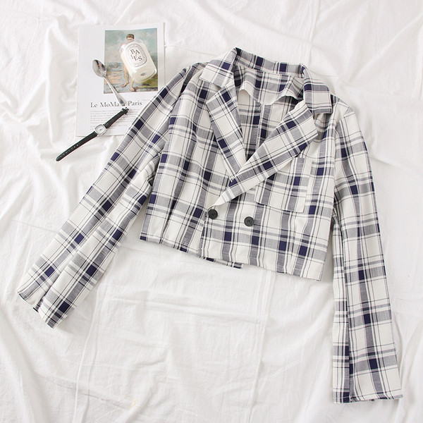 Νέο μοντέρνο γυναικείο καρό κοντό σακάκι - διάφορα χρώματα