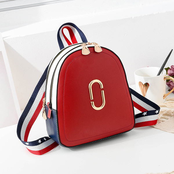 Rucsac modern de dama cu element metalic in trei culori