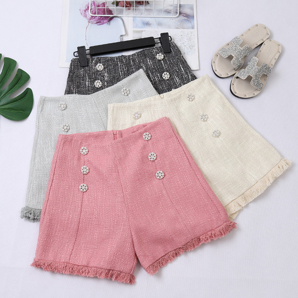 Divatos női nadrág négy színben, gombokkal, magas derékkal