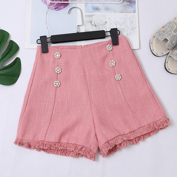 Divatos női nadrág négy színben, gombokkal, magas derékkal