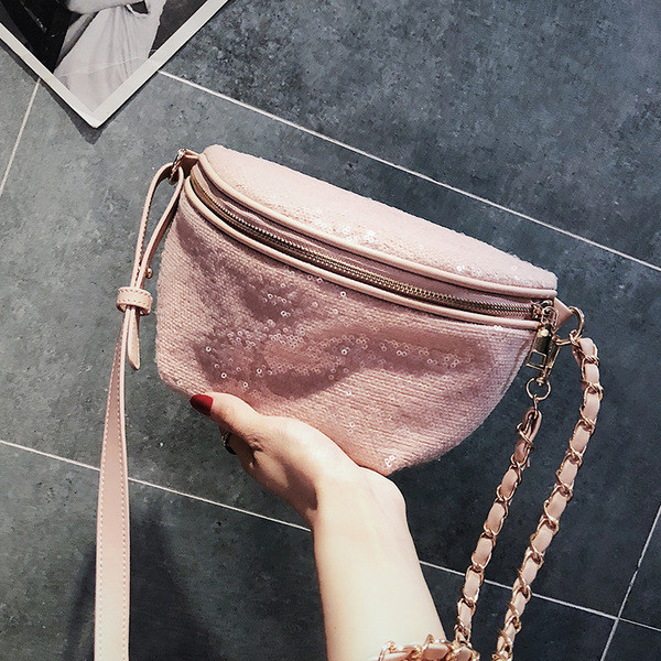 ÚJ modell női táska fém lánccal és flitterekkel több színben